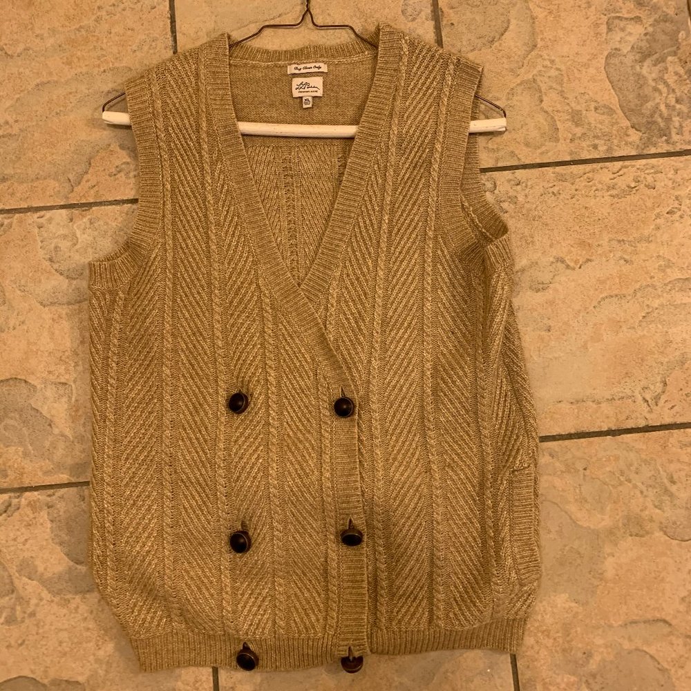 L.L. Bean Sweater Vest Knit Merino Wool Blend